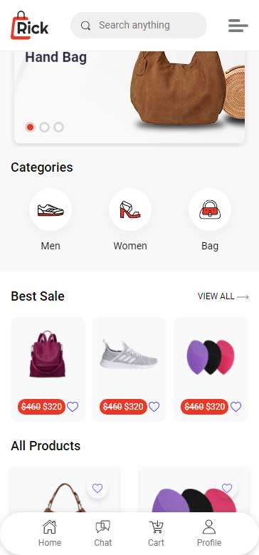 移动端鞋服箱包电商网站HTML模板