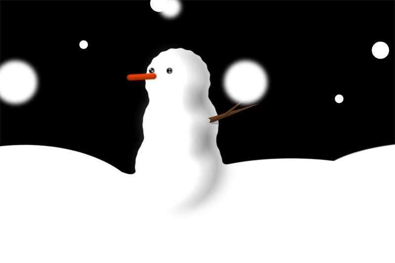 下着大雪雪人动画特效