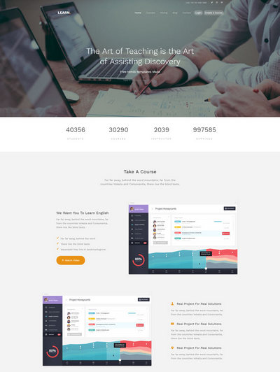 html5响应式教育类静态网站模板