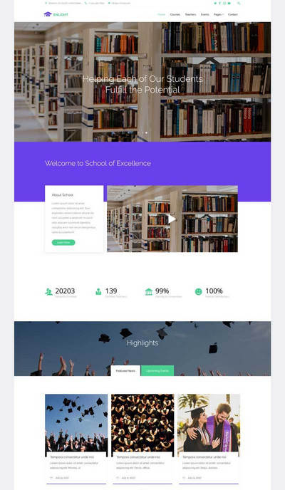 html5大学生教育学校网站响应式模板