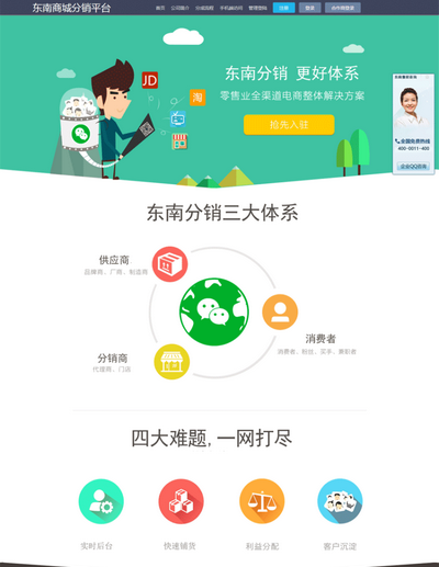 扁平分销平台介绍专题模板html下载