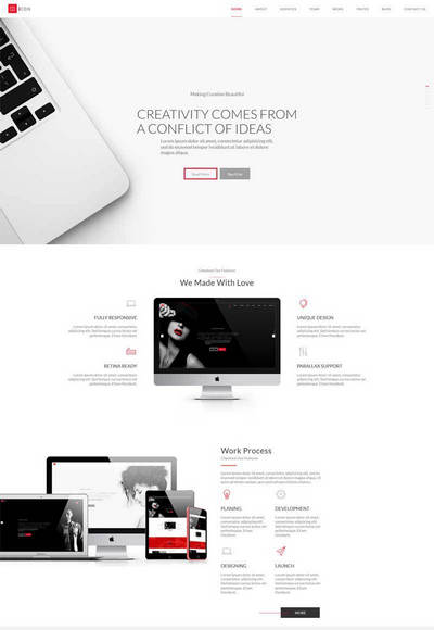 html5创意的设计工作室视差单页模板