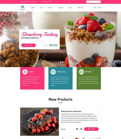 甜品蛋糕店在线购买商城静态html模板