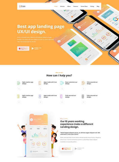 实用的应用程序着陆页HTML5模板