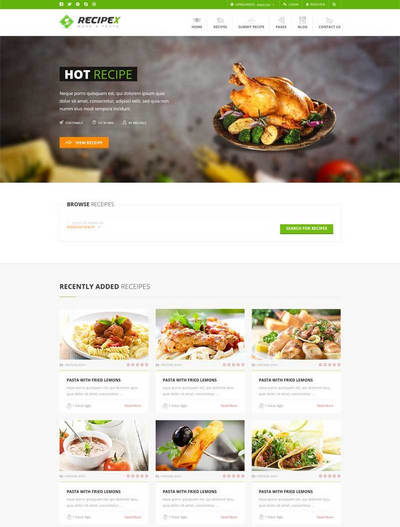 html5餐饮美食交流平台响应式静态网站模板
