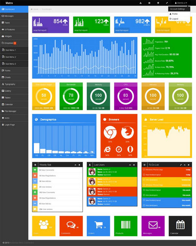 win8扁平化bootstrap响应式设计后台模板下载