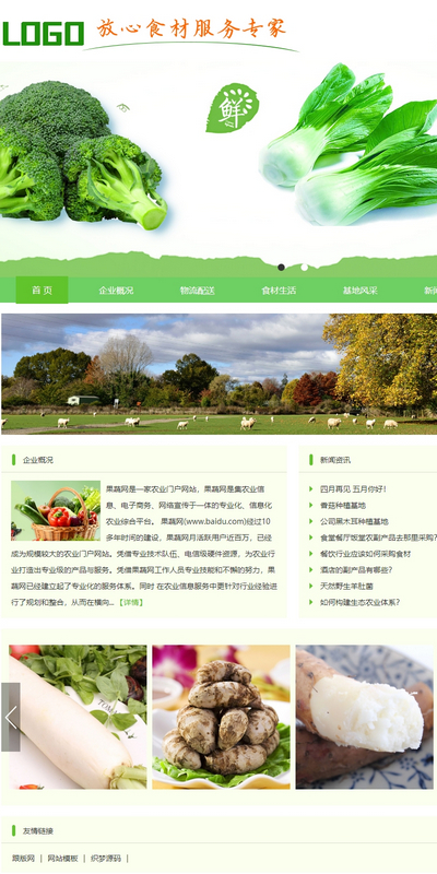生态农业绿色瓜果蔬菜供应公司织梦源码