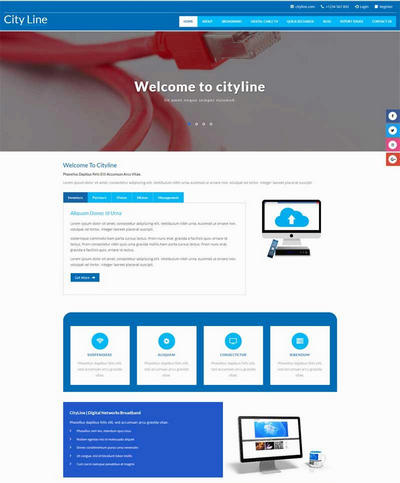 网络光纤宽带服务公司网站模板html整站