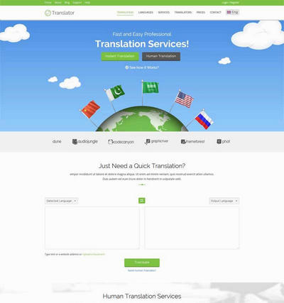 语言翻译服务公司html网站模板