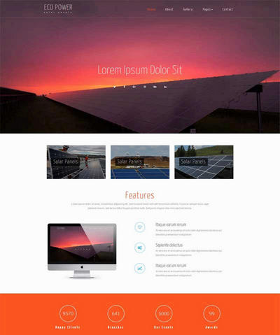 简单大气太阳能发电公司网站html模板
