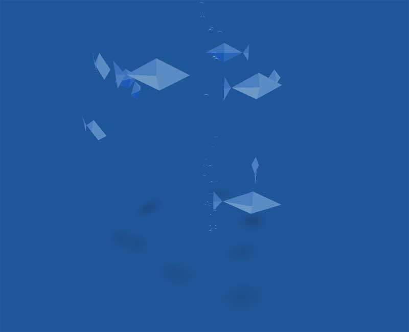 海底泡泡多角鱼动画场景特效