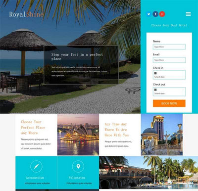 html5旅游度假酒店预订网站模板
