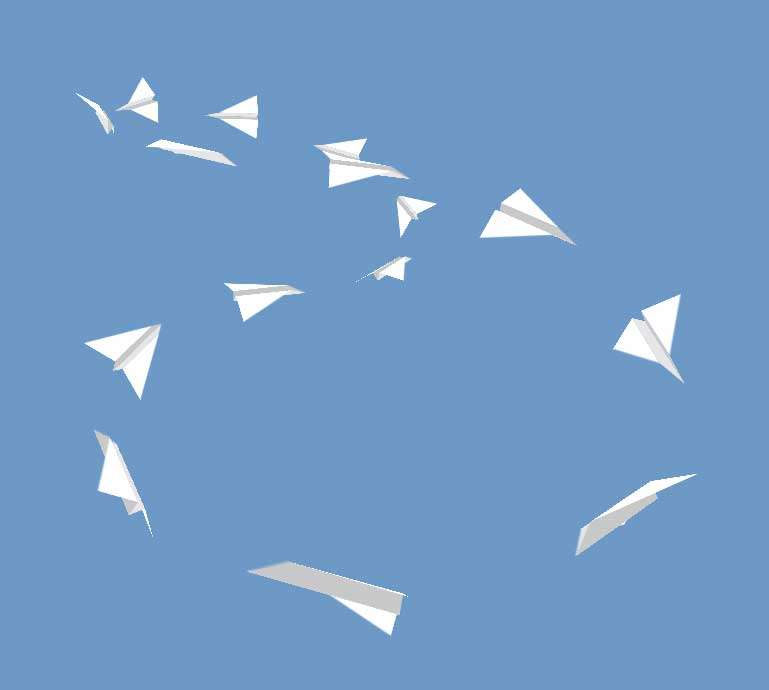 3D纸飞机绕圈动画特效