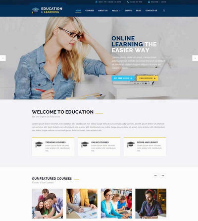 在线销售课程教育培训html静态网站模板