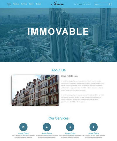 宽屏房地产建筑公司html整站网站模板