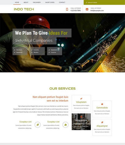 简洁宽屏机械建设公司html整站网站模板