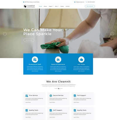 大气家政清洁服务公司html5网站模板