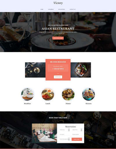 简单美食餐厅展示静态html网站模板