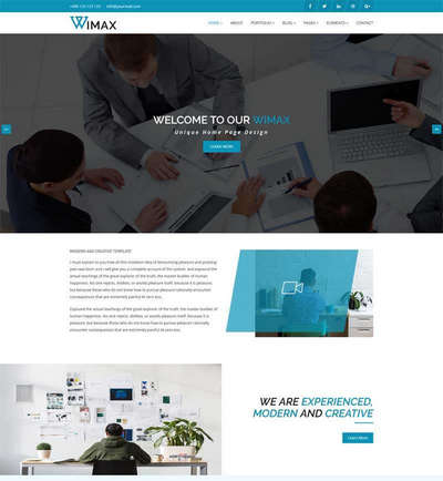 蓝色大气商务服务企业html5静态网站模板