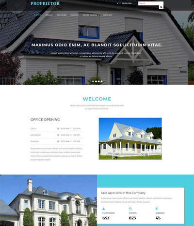 宽屏别墅房屋出租html静态网站模板