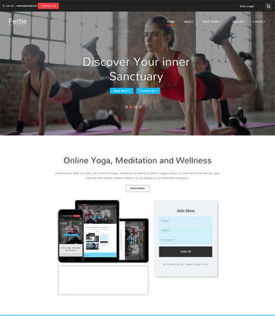 宽屏瑜伽健身俱乐部网站模板