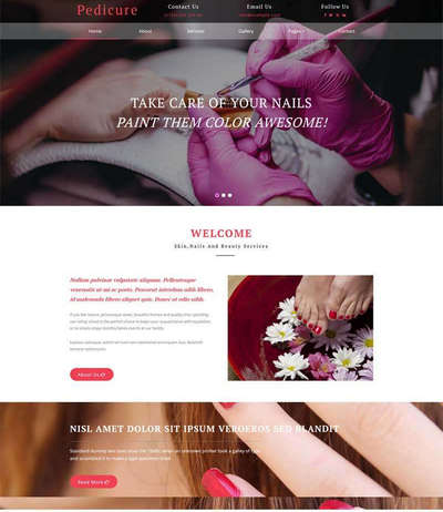 粉色美容美甲店学校静态html网站模板