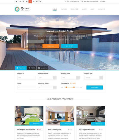 大气旅游酒店预订服务平台html网页模板