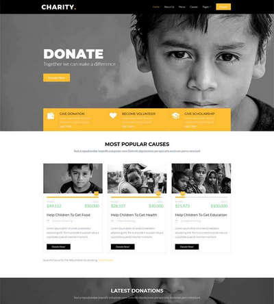 儿童慈善救助基金公益html静态网站模板