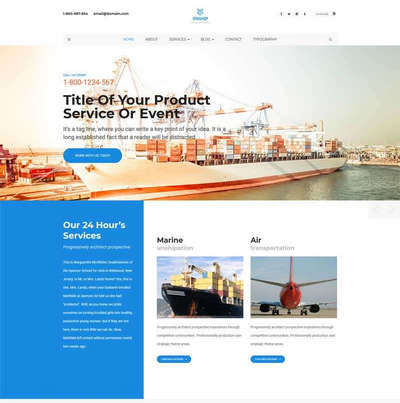 宽屏港口海运集装箱物流公司网站模板