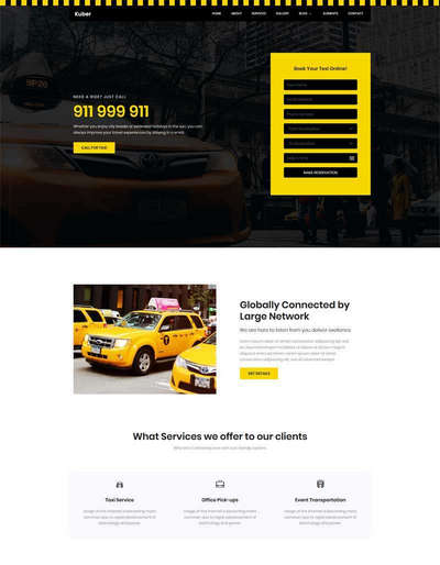 出租车服务公司html静态网站模板
