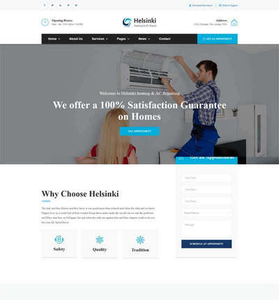 大气空调销售安装服务公司html网站模板