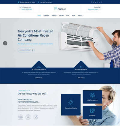 bootstrap空调电器维修服务公司网站模板