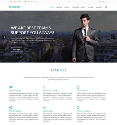 bootstrap商务合作业务公司html网站模板
