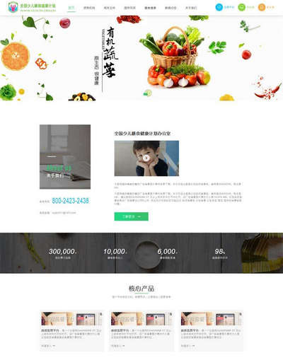 大气少儿膳食健康服务html静态网页模板