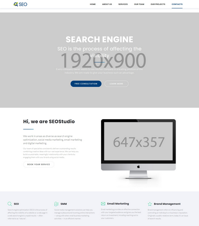 SEO排名优化公司html单页网站模板