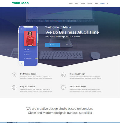 VI设计品牌设计服务公司企业html单页模板