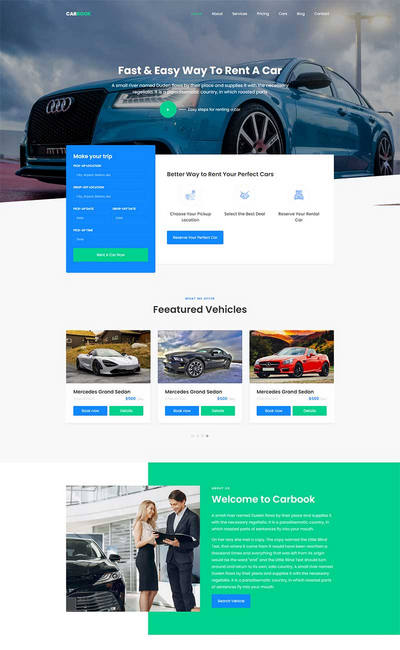 Bootstrap汽车接送租赁服务html网站模板