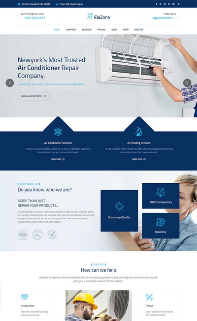 空调维修服务公司html网页模板
