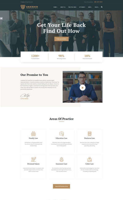 大气律师事务所法律咨询服务机构html网站模板