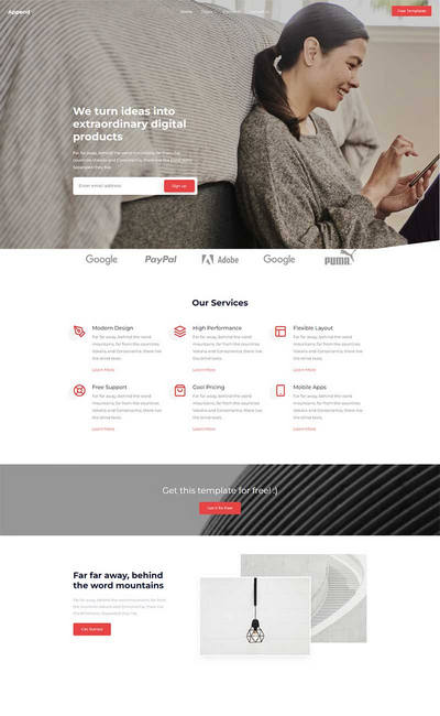 创意家居设计专业服务公司html5网站模板