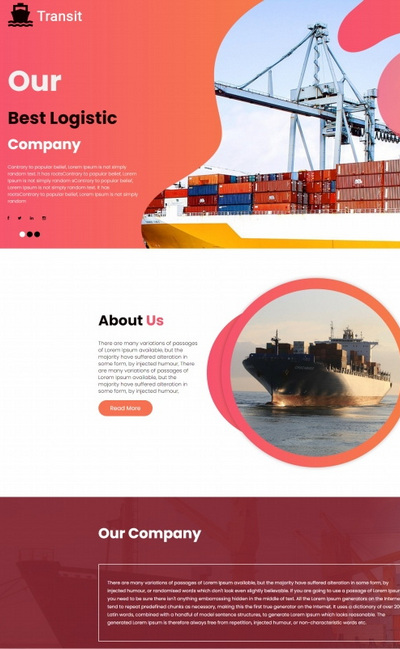 创意设计船海运物流服务公司网站模板