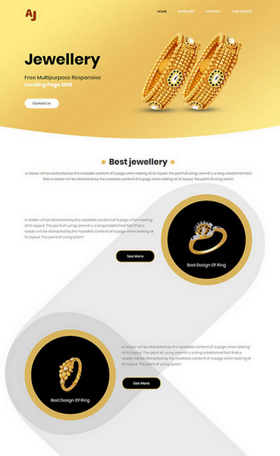 珠宝首饰专业定制销售企业单页html模板