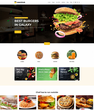 汉堡披萨快餐外卖餐饮公司网站模板