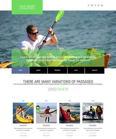 皮划艇水上运动培训企业网站模板