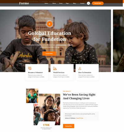 儿童慈善福利机构宣传html网站模板