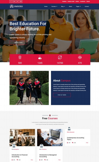 出国留学高等教育服务机构通用网站模板