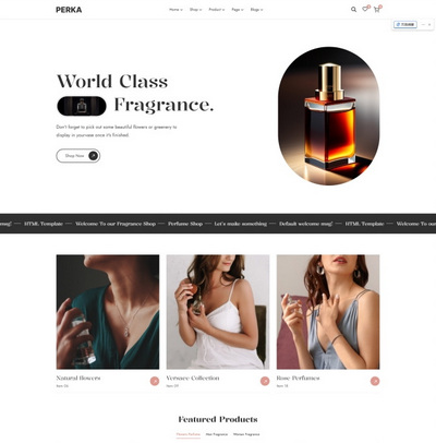 香水在线购物服务公司单页html模板