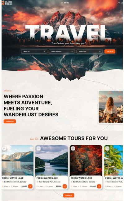 创意旅游服务公司通用html网页模板