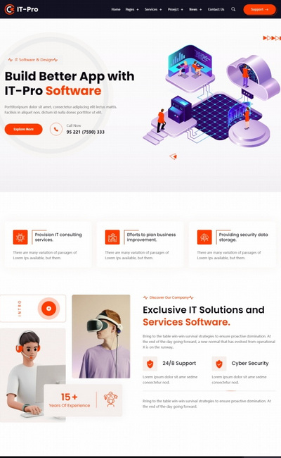IT技术设计服务公司html5网站模板