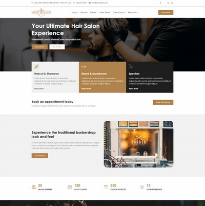 美发服务机构html5网站模板